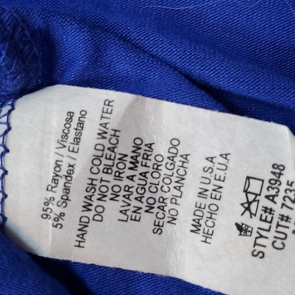 Womens Deep Plunge Vneck Royal blue Open Back  Halter Top Stretchy Sz.Medium - Picture 6 of 6